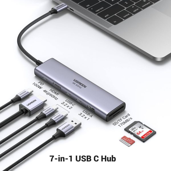UGREEN 7-in-1 USB-C Hub 10Gbps 4K HDMI 100W Charging-1