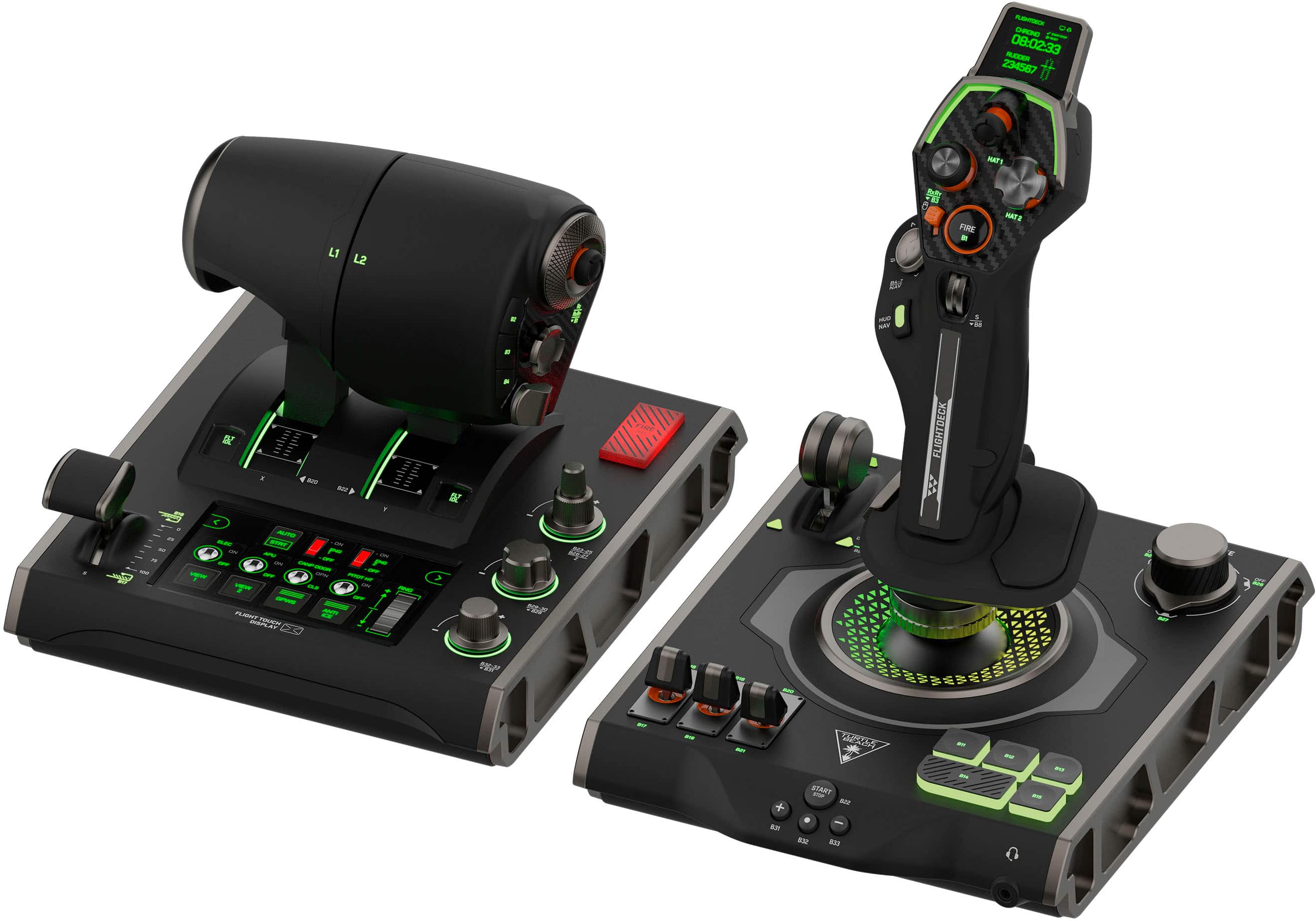 Turtle Beach VelocityOne Flightdeck HOTAS system connected to a gaming PC