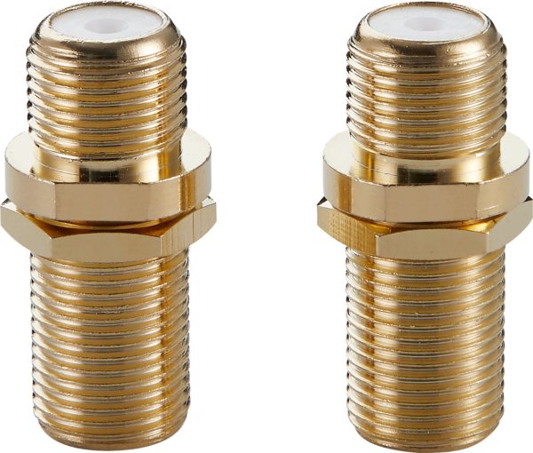 Rocketfish Coaxial Cable Couplers 2 Pack Gold Connectors-0