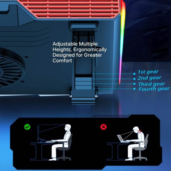 Gaming Laptop Cooling Pad Turbo Fan Adjustable Speed LED-3
