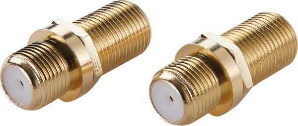 Rocketfish Coaxial Cable Couplers 2 Pack Gold Connectors-1