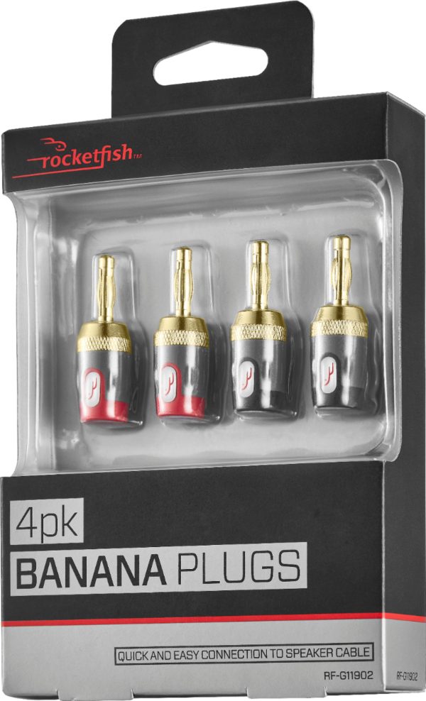 Rocketfish 24k Gold Plated Toolless Speaker Banana Plugs-3
