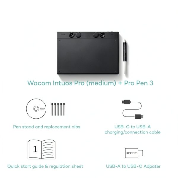 Wacom Intuos Pro Medium Bluetooth Graphic Drawing Tablet-7