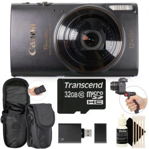 Canon PowerShot ELPH 360 HS Digital Camera Bundle Black-0