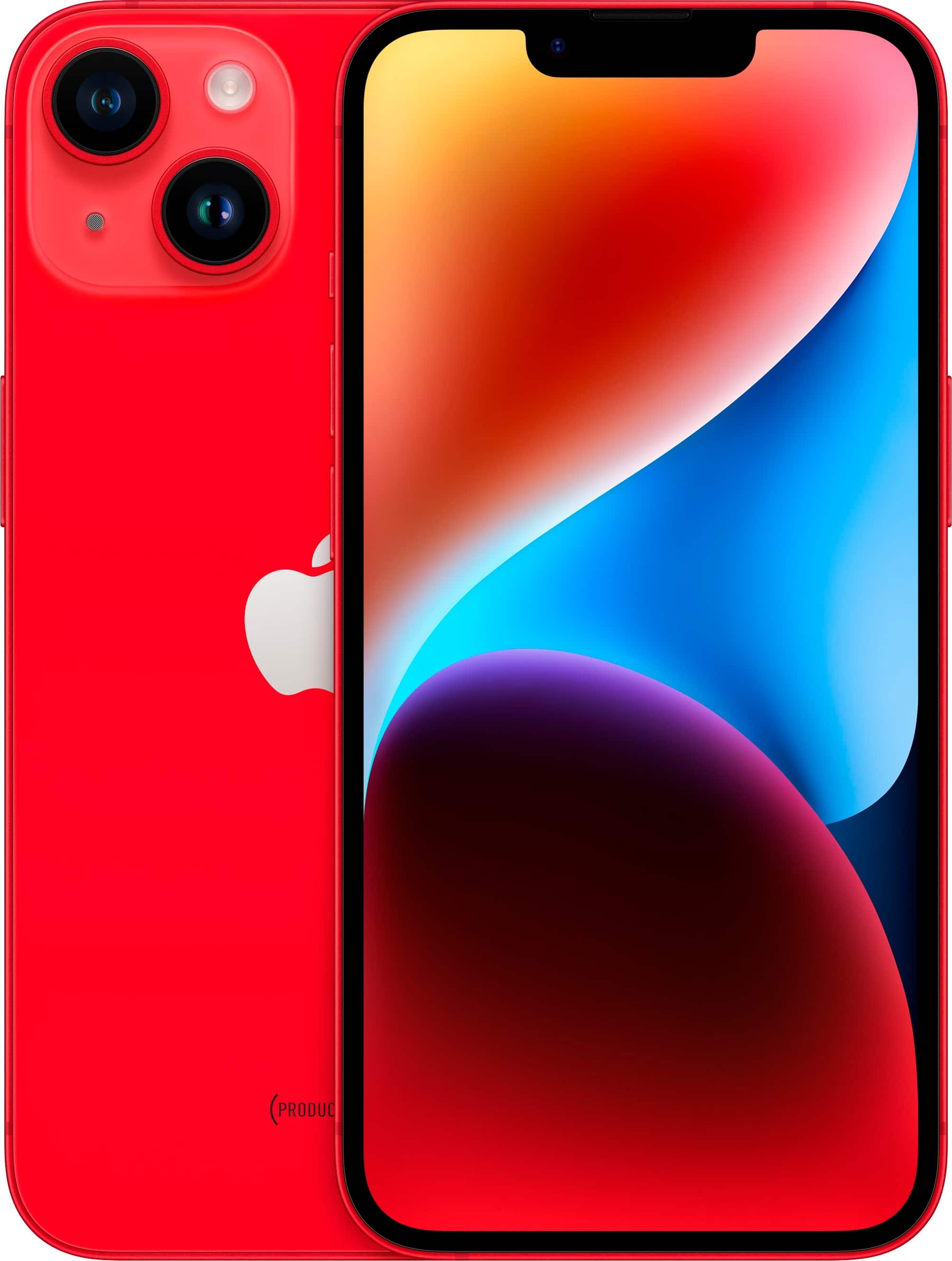 Apple iPhone 14 Plus 5G Red front view on a dark background