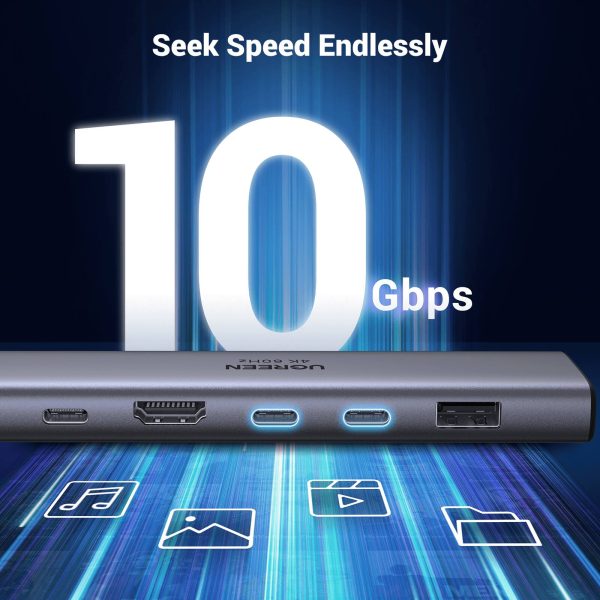 UGREEN 7-in-1 USB-C Hub 10Gbps 4K HDMI 100W Charging-2