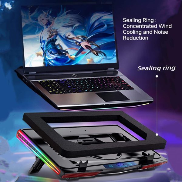 Gaming Laptop Cooling Pad Turbo Fan Adjustable Speed LED-4