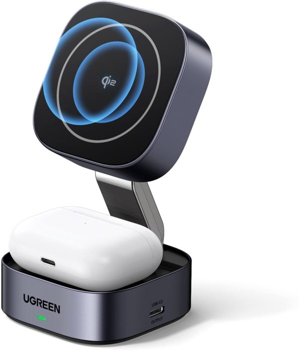UGREEN 2-in-1 Magnetic Wireless Charger Qi2 Certified 15W-1