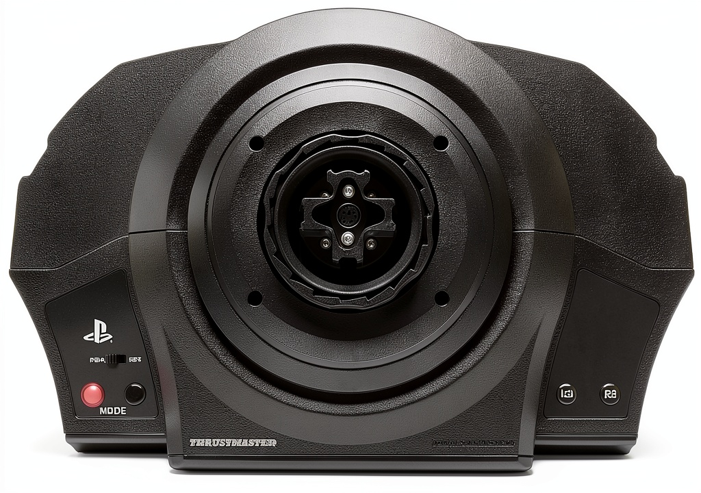 Thrustmaster T300 Servo Base connected to a gaming setup