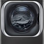 LG Front Load Washer Steam TurboWash Stackable Black Steel-0