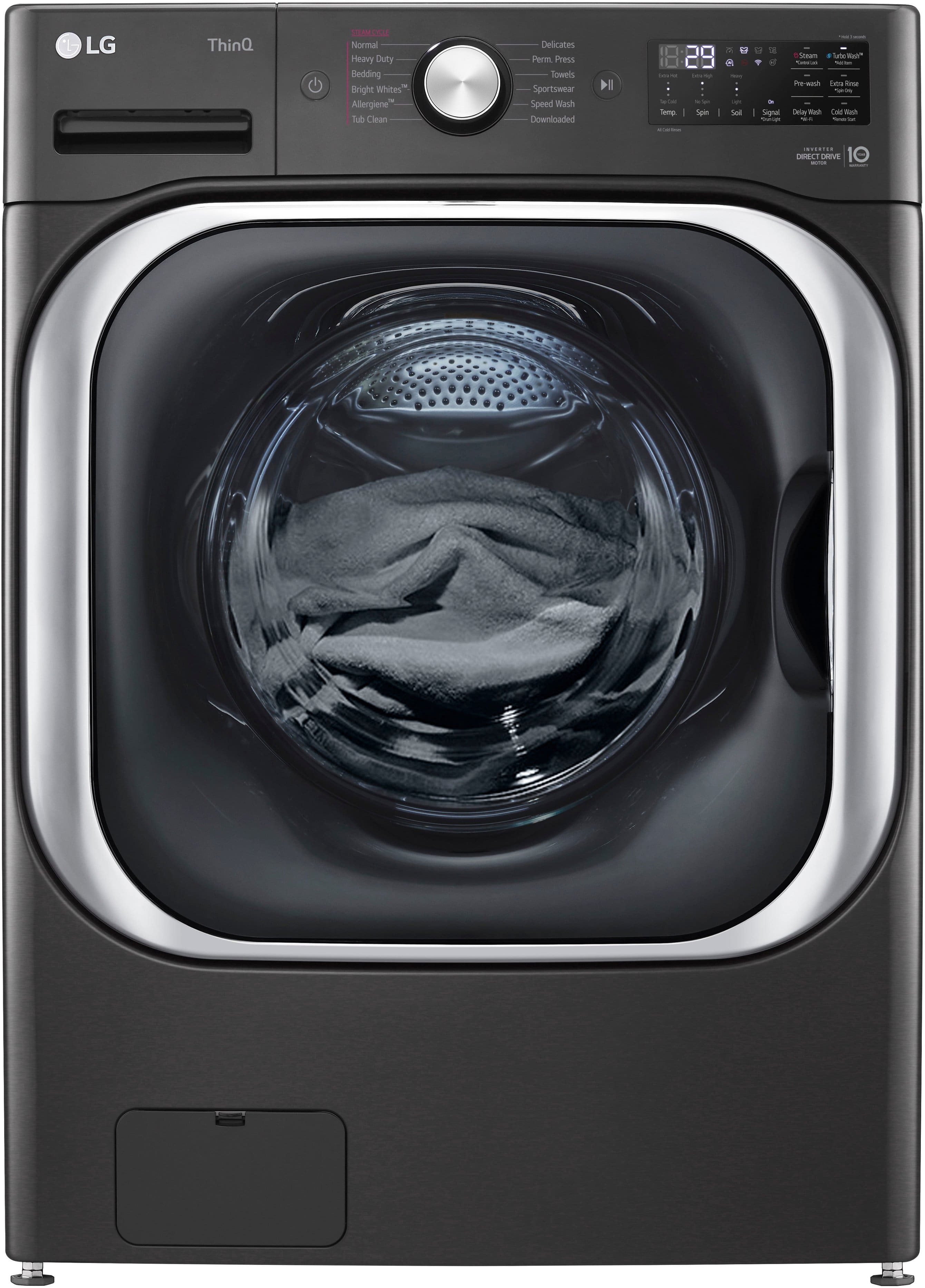 LG Front Load Washer in a laundry room setting