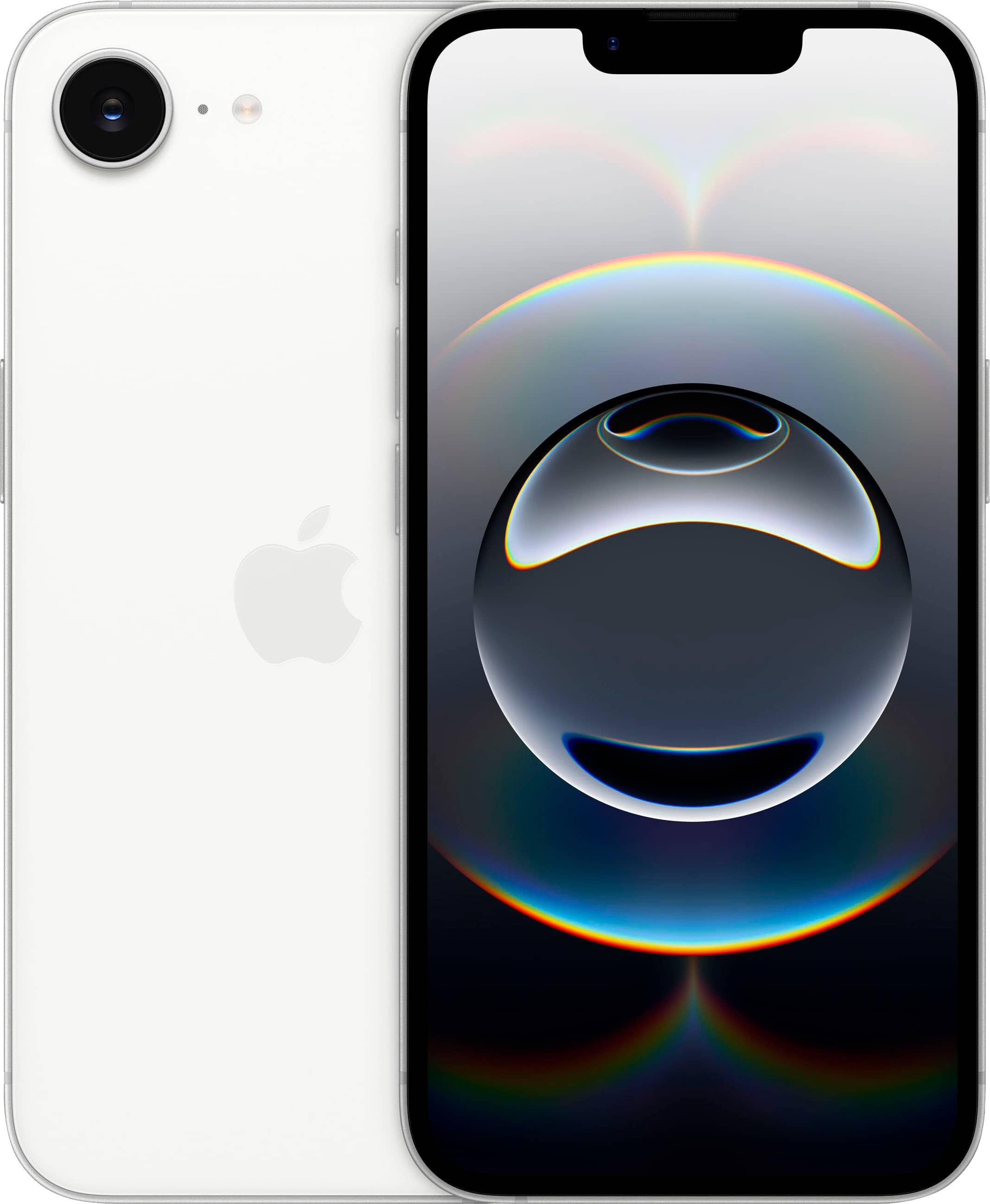 Apple iPhone 16e displaying home screen on a table