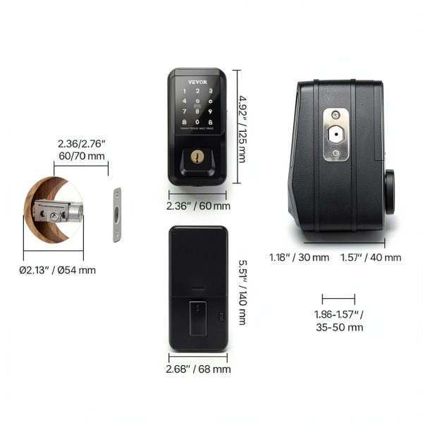 VEVOR Keyless Entry Door Lock Electronic Deadbolt Matte-7