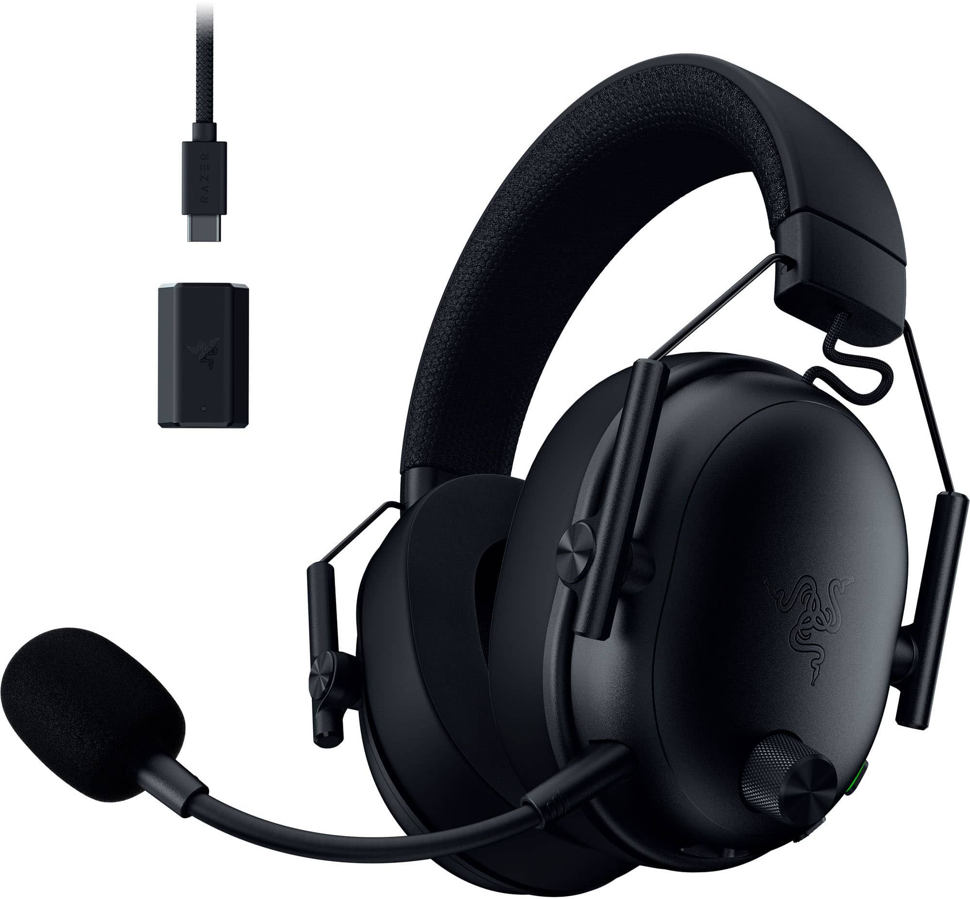 Razer BlackShark V3 Wireless headset showing sleek black design and ear cups