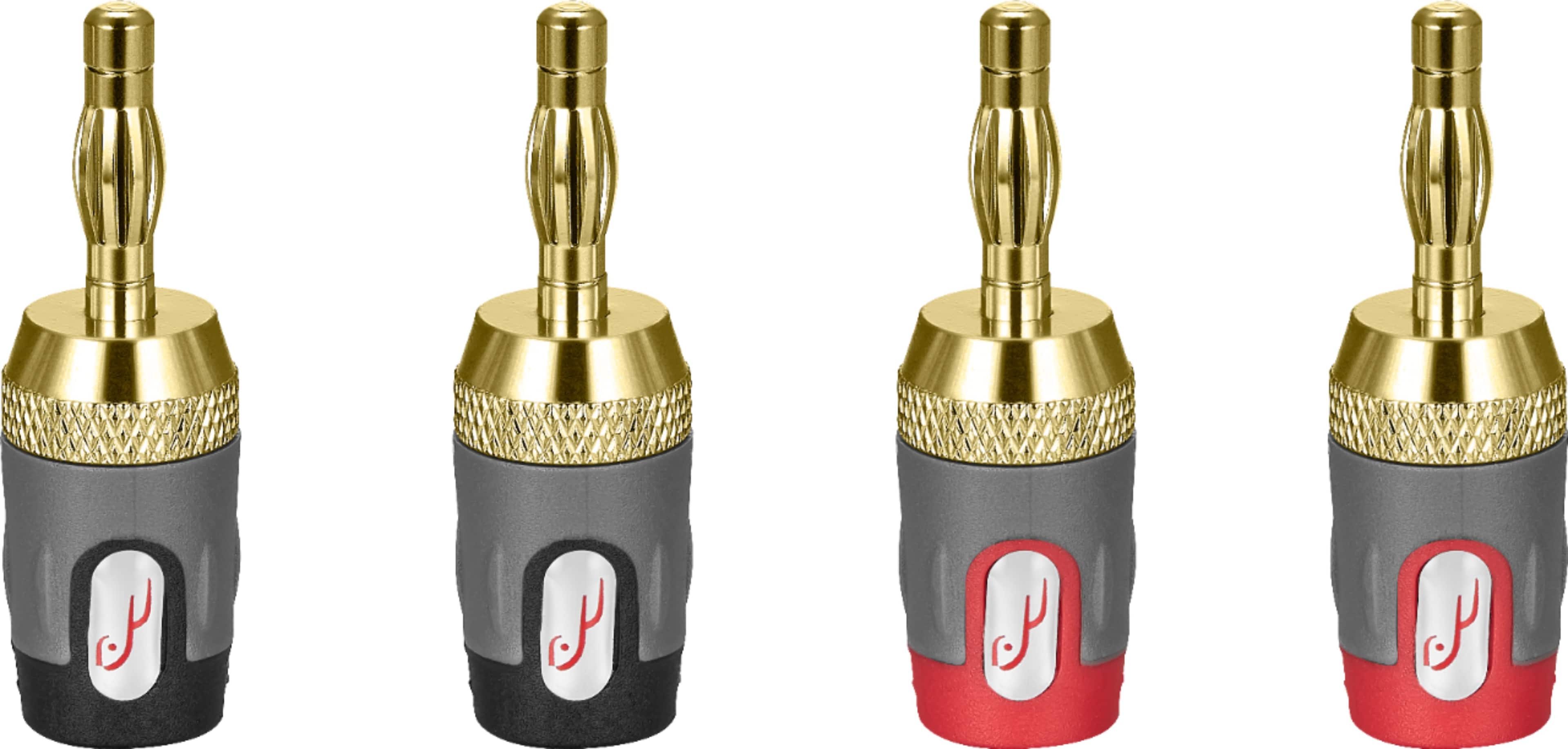 Rocketfish 24k Gold Plated Toolless Speaker Banana Plugs with speaker wire
