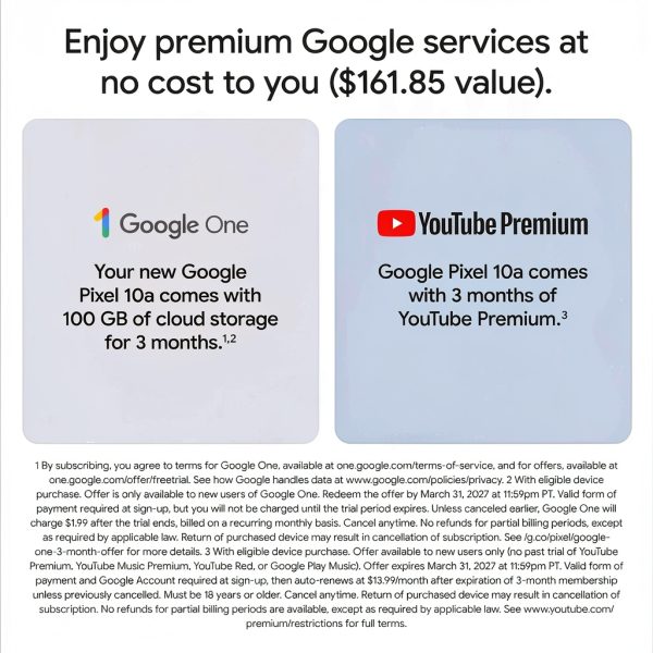 Google Pixel 10a Unlocked Smartphone AI Camera 30 Hour-3