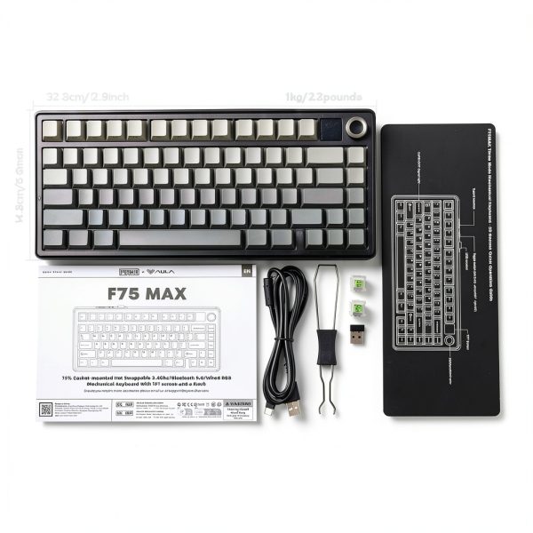 AULA F75 Max Mechanical Gaming Keyboard RGB Knob Screen-7