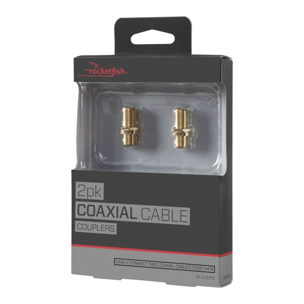 Rocketfish Coaxial Cable Couplers 2 Pack Gold Connectors-4