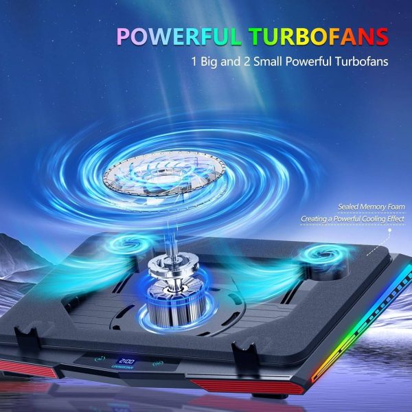Gaming Laptop Cooling Pad Turbo Fan Adjustable Speed LED-1