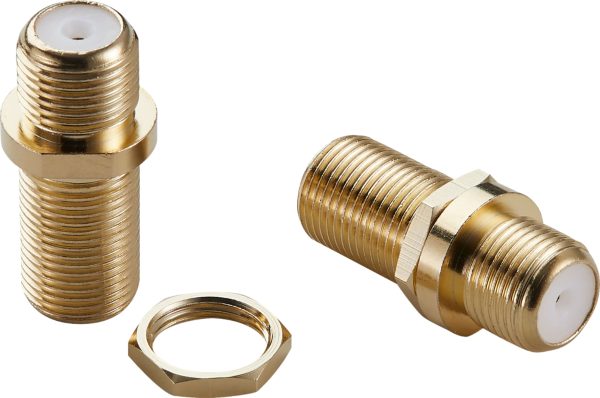 Rocketfish Coaxial Cable Couplers 2 Pack Gold Connectors-3