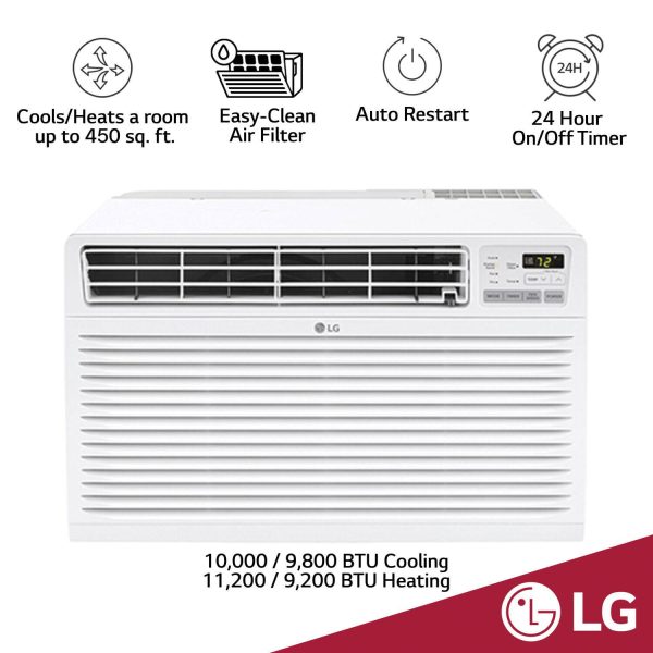 LG Air Conditioner 10000 BTU Supplemental Heat 450 Sq Ft-2