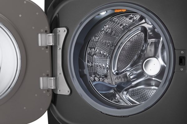 LG Front Load Washer Steam TurboWash Stackable Black Steel-14