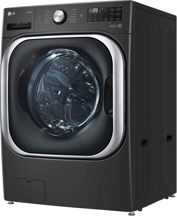 LG Front Load Washer Steam TurboWash Stackable Black Steel-7