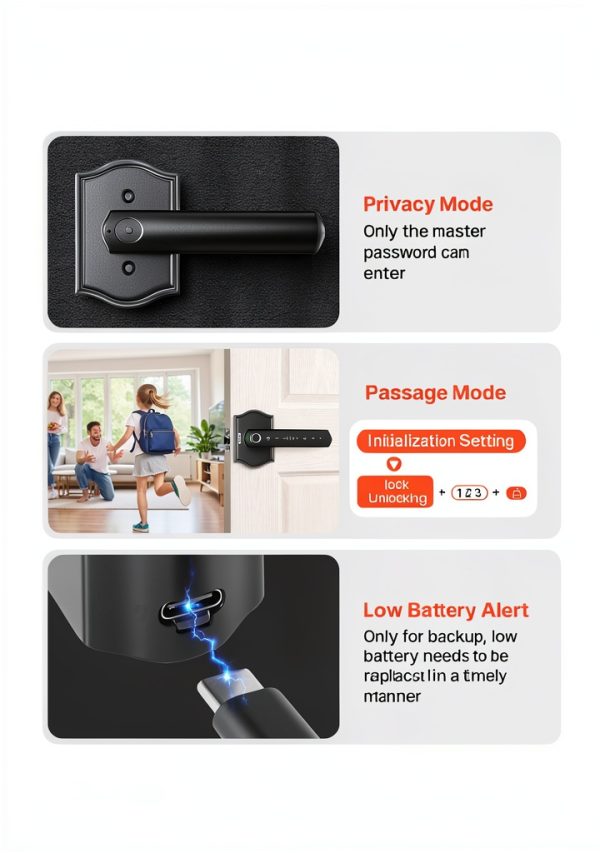 VEVOR Fingerprint Door Lock Keyless Entry Biometric Home-6