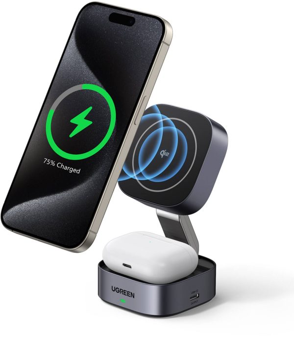 UGREEN 2-in-1 Magnetic Wireless Charger Qi2 Certified 15W-3