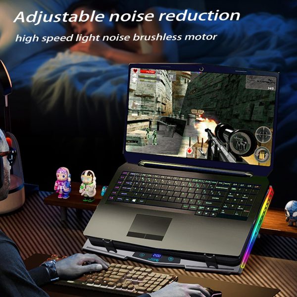 Gaming Laptop Cooling Pad Turbo Fan Adjustable Speed LED-2