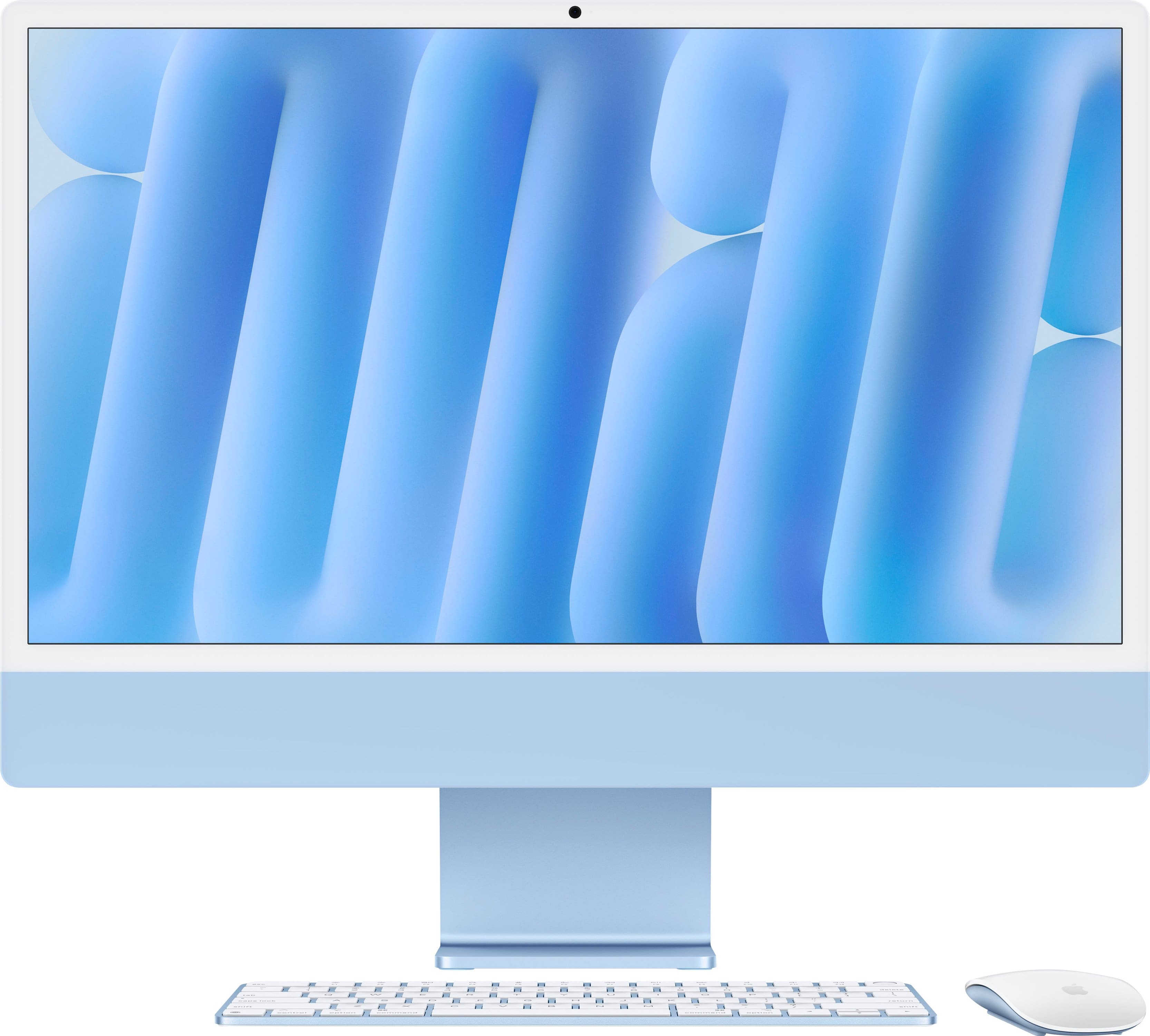 User editing photos on Apple iMac 24‑inch M4 in a bright home office
